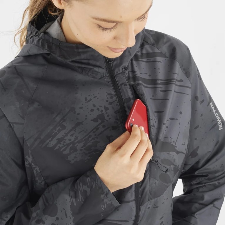 Black Salomon Bonatti Cross Wind Women's Shell Jackets | IE UI7941